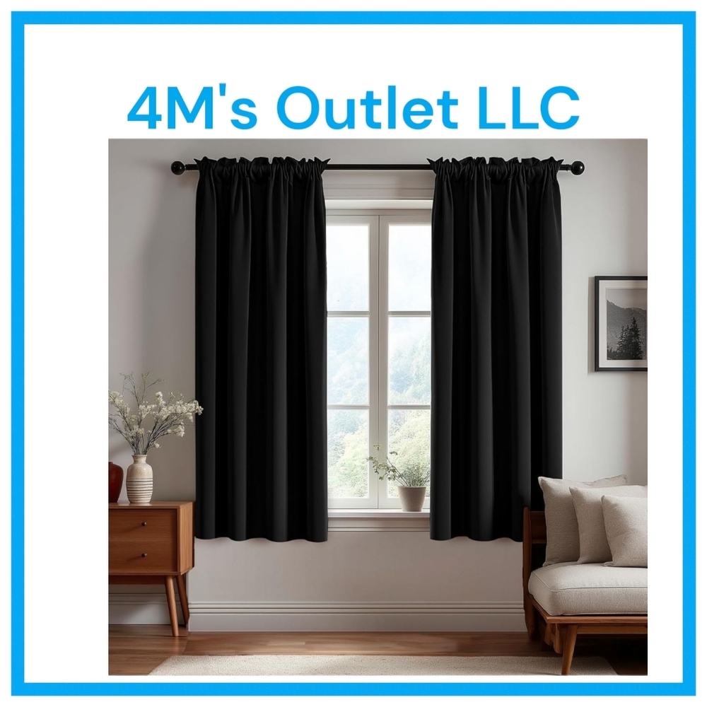 Elegant Black Black-Out Curtains